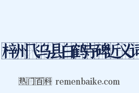 梓州飞乌县白鹤寺碑近义词是什么意思的图片